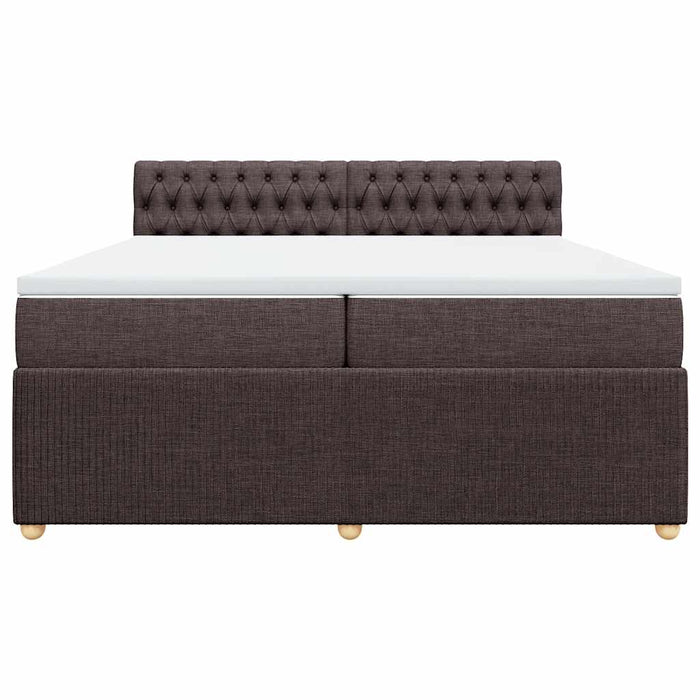 Pat box spring cu saltea, maro închis, 200x200 cm, textil - WALTI WALTI