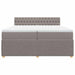 Pat box spring cu saltea, gri taupe, 200x200 cm, textil - WALTI WALTI