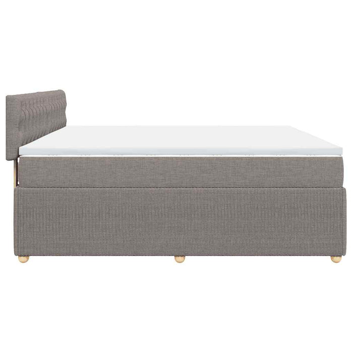Pat box spring cu saltea, gri taupe, 200x200 cm, textil - WALTI WALTI