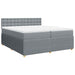 Pat box spring cu saltea, gri deschis, 200x200 cm, textil - WALTI WALTI