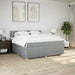 Pat box spring cu saltea, gri deschis, 200x200 cm, textil - WALTI WALTI