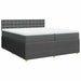 Pat box spring cu saltea, gri închis, 200x200 cm, textil - WALTI WALTI
