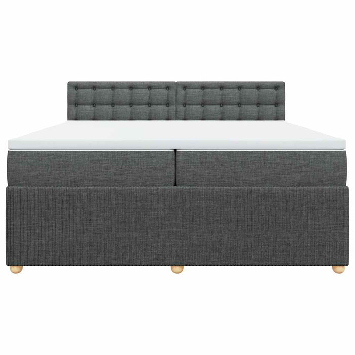 Pat box spring cu saltea, gri închis, 200x200 cm, textil - WALTI WALTI
