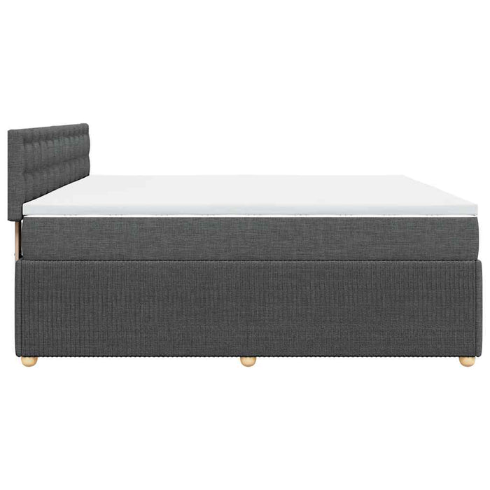 Pat box spring cu saltea, gri închis, 200x200 cm, textil - WALTI WALTI