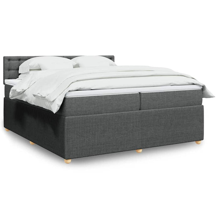Pat box spring cu saltea, gri închis, 200x200 cm, textil - WALTI WALTI