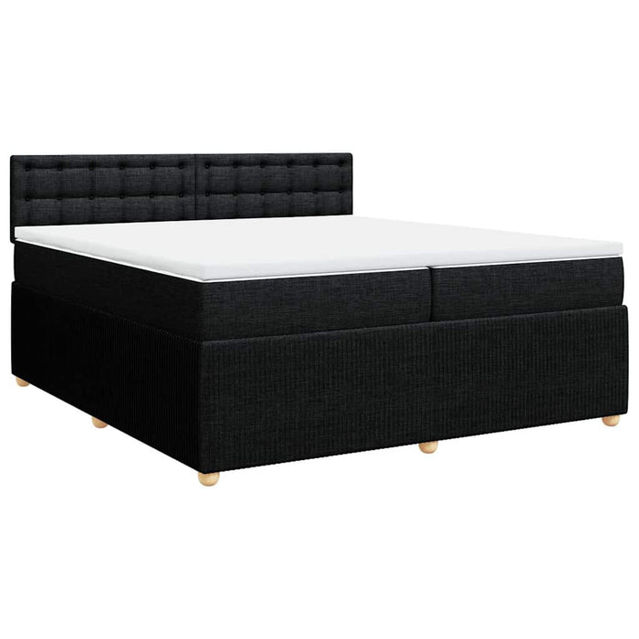 Pat box spring cu saltea, negru, 200x200 cm, textil - WALTI WALTI
