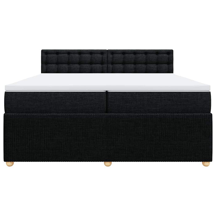 Pat box spring cu saltea, negru, 200x200 cm, textil - WALTI WALTI