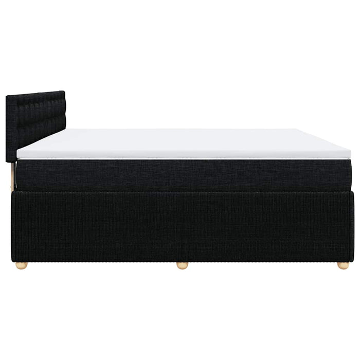 Pat box spring cu saltea, negru, 200x200 cm, textil - WALTI WALTI