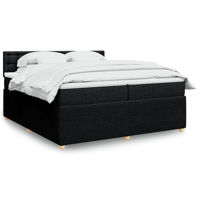 Pat box spring cu saltea, negru, 200x200 cm, textil - WALTI WALTI