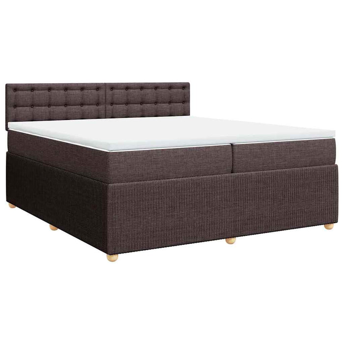 Pat box spring cu saltea, maro închis, 200x200 cm, textil - WALTI WALTI