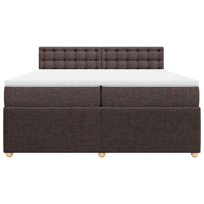 Pat box spring cu saltea, maro închis, 200x200 cm, textil - WALTI WALTI