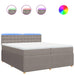 Pat box spring cu saltea, gri taupe, 200x200 cm, textil - WALTI WALTI