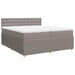 Pat box spring cu saltea, gri taupe, 200x200 cm, textil - WALTI WALTI