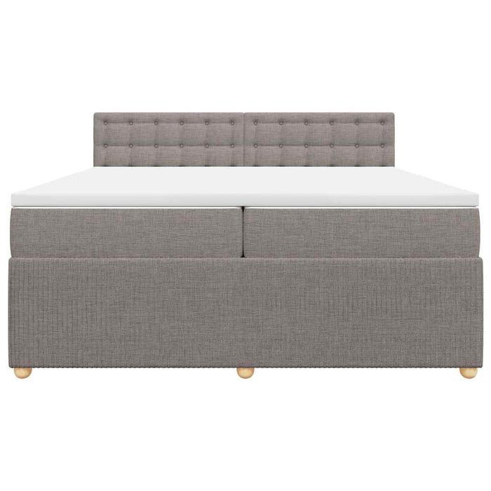 Pat box spring cu saltea, gri taupe, 200x200 cm, textil - WALTI WALTI
