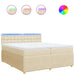 Pat box spring cu saltea, crem, 200x200 cm, textil - WALTI WALTI