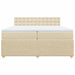 Pat box spring cu saltea, crem, 200x200 cm, textil - WALTI WALTI