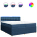 Pat box spring cu saltea, albastru, 200x200 cm, textil - WALTI WALTI