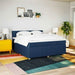 Pat box spring cu saltea, albastru, 200x200 cm, textil - WALTI WALTI