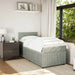 Pat continental cu saltea, gri deschis, 80x200 cm, catifea - WALTI WALTI