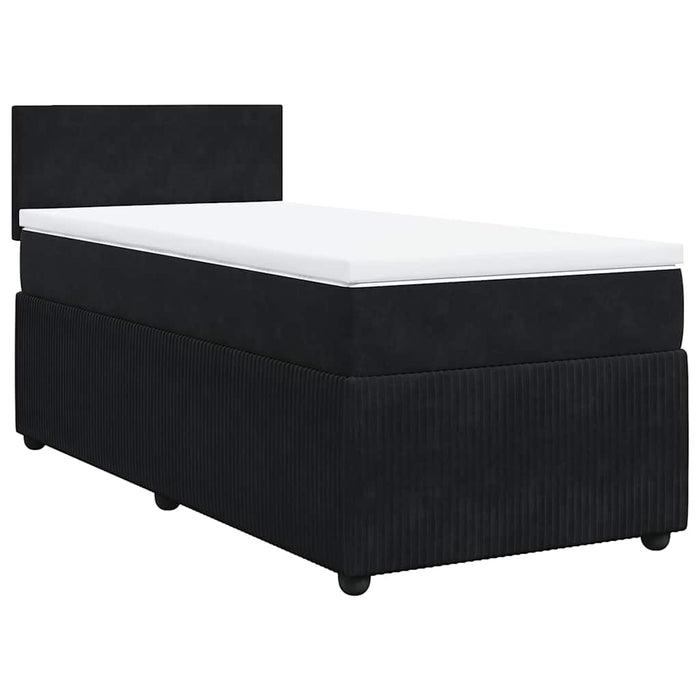 Pat box spring cu saltea, negru, 80x200 cm, catifea - WALTI WALTI