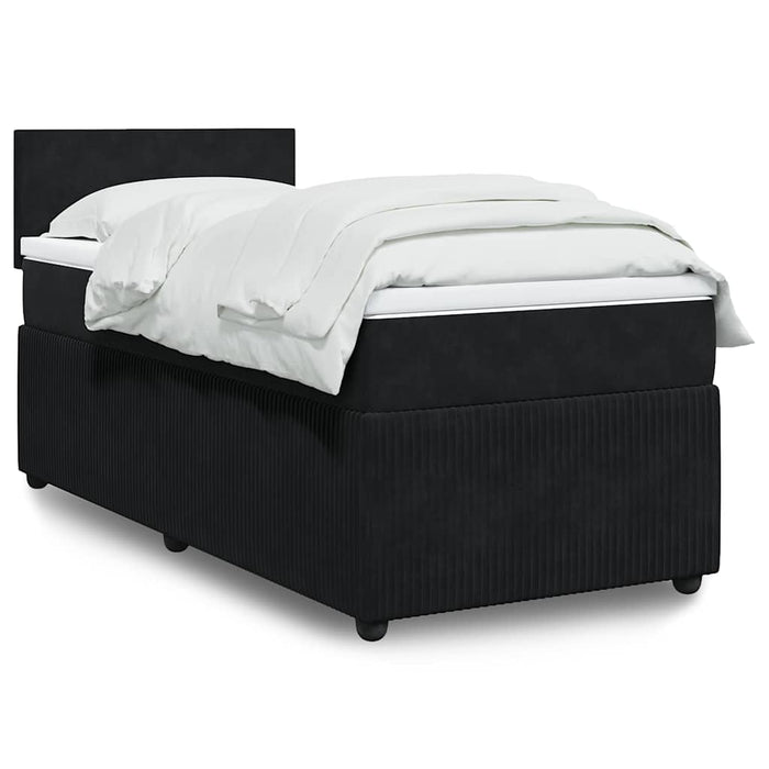 Pat box spring cu saltea, negru, 80x200 cm, catifea - WALTI WALTI