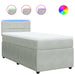 Pat continental cu saltea, gri deschis, 80x200 cm, catifea - WALTI WALTI