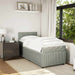 Pat continental cu saltea, gri deschis, 80x200 cm, catifea - WALTI WALTI