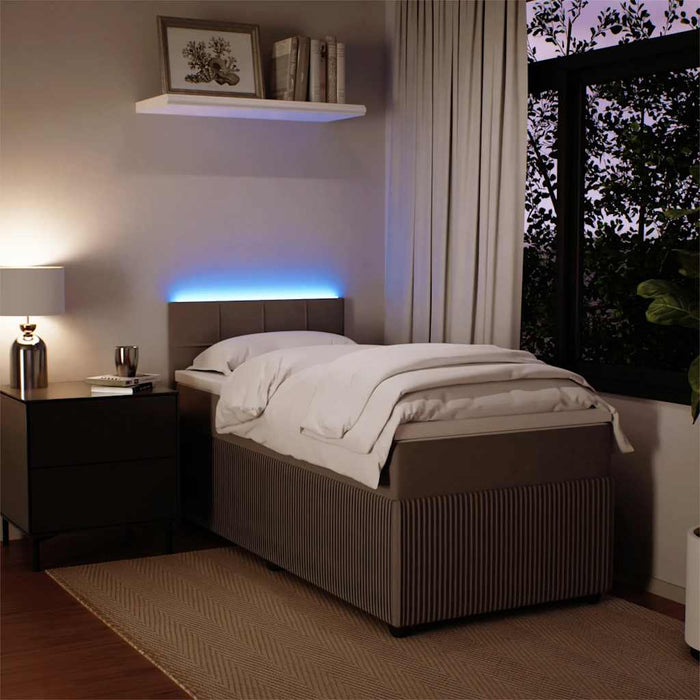 Pat continental cu saltea, gri deschis, 80x200 cm, catifea - WALTI WALTI