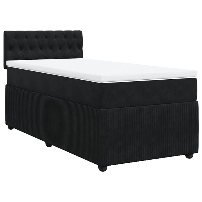 Pat box spring cu saltea, negru, 80x200 cm, catifea - WALTI WALTI