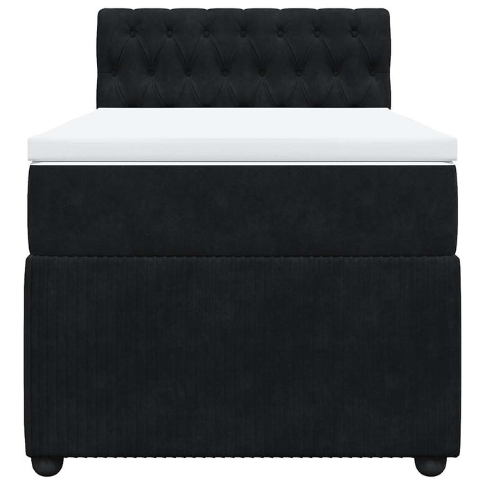 Pat box spring cu saltea, negru, 80x200 cm, catifea - WALTI WALTI