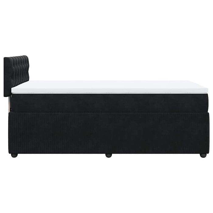 Pat box spring cu saltea, negru, 80x200 cm, catifea - WALTI WALTI
