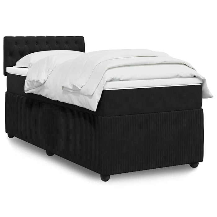 Pat box spring cu saltea, negru, 80x200 cm, catifea - WALTI WALTI
