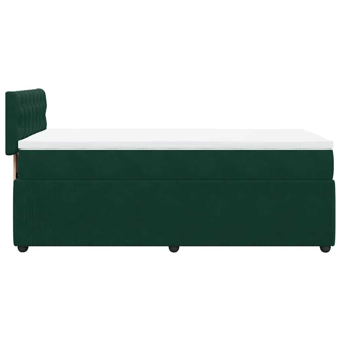Pat continental cu saltea, verde închis, 80x200 cm, catifea - WALTI WALTI