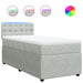 Pat continental cu saltea, gri deschis, 80x200 cm, catifea - WALTI WALTI