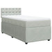 Pat continental cu saltea, gri deschis, 80x200 cm, catifea - WALTI WALTI