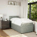 Pat continental cu saltea, gri deschis, 80x200 cm, catifea - WALTI WALTI