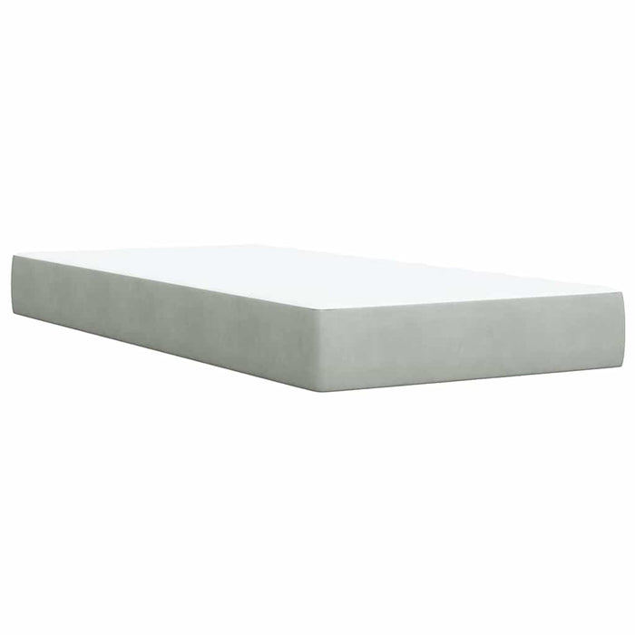 Pat continental cu saltea, gri deschis, 80x200 cm, catifea - WALTI WALTI