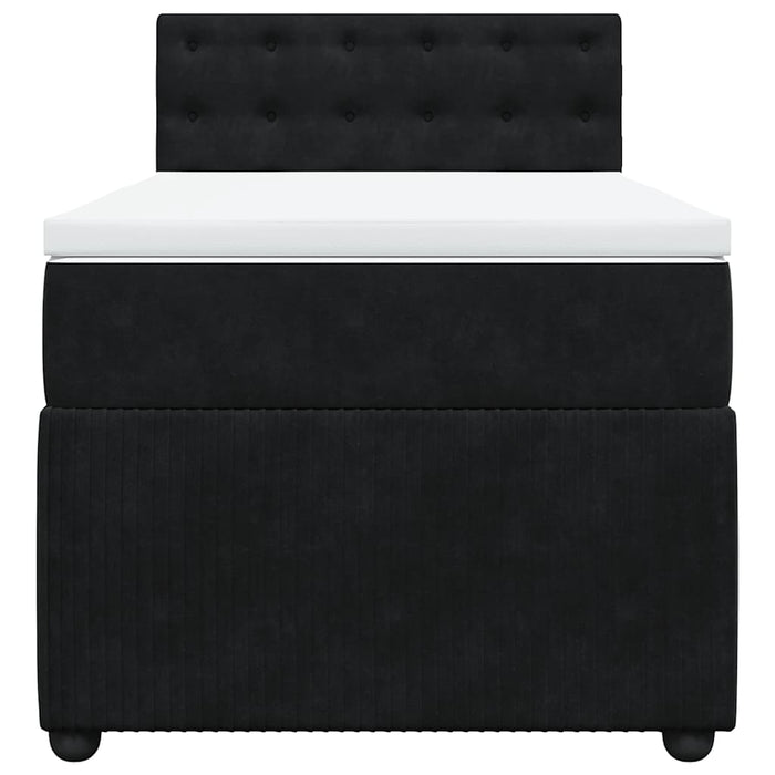 Pat box spring cu saltea, negru, 80x200 cm, catifea - WALTI WALTI