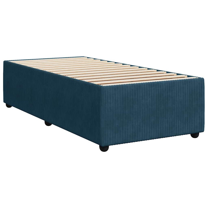 Pat continental cu saltea, albastru, 80x200 cm, catifea - WALTI WALTI