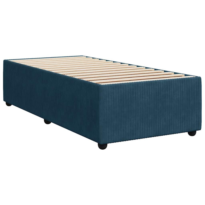 Pat box spring cu saltea, albastru, 90x190 cm, catifea - WALTI WALTI