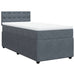 Pat box spring cu saltea, gri închis, 90x190 cm, catifea - WALTI WALTI