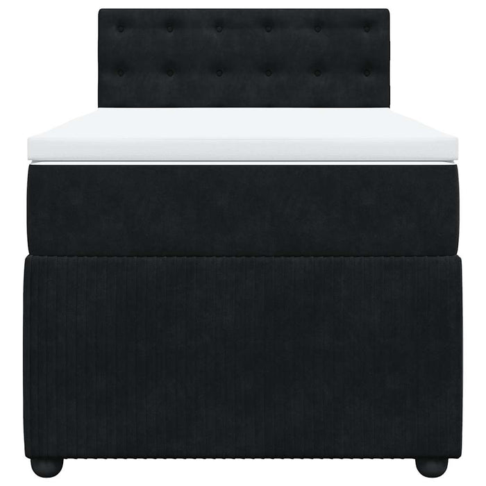 Pat box spring cu saltea, negru, 90x190 cm, catifea - WALTI WALTI
