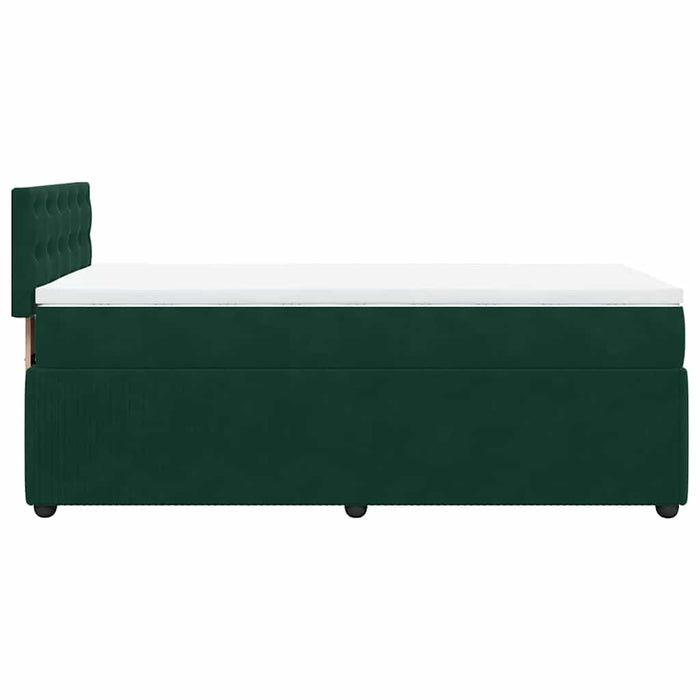 Pat box spring cu saltea, verde închis, 90x190 cm, catifea - WALTI WALTI