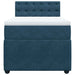 Pat box spring cu saltea, albastru, 90x190 cm, catifea - WALTI WALTI