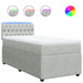 Pat box spring cu saltea, gri deschis, 90x190 cm, catifea - WALTI WALTI