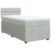 Pat box spring cu saltea, gri deschis, 90x190 cm, catifea - WALTI WALTI