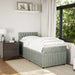 Pat box spring cu saltea, gri deschis, 90x190 cm, catifea - WALTI WALTI