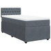 Pat box spring cu saltea, gri închis, 90x190 cm, catifea - WALTI WALTI