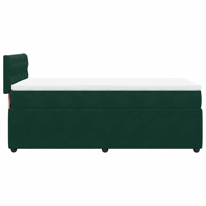 Pat box spring cu saltea, verde închis, 90x190 cm, catifea - WALTI WALTI