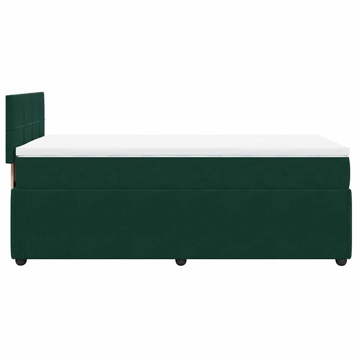 Pat box spring cu saltea, verde închis, 90x190 cm, catifea - WALTI WALTI